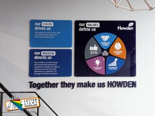 Decoratieve bedrijfsfilosofie borden van gekleurd acrylaat